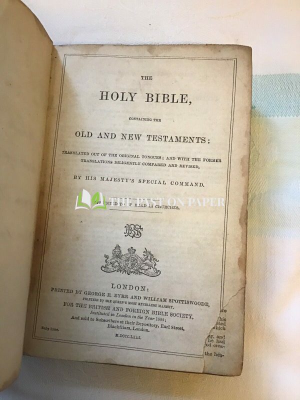 Antique ROAN Skin Family Bible 1863 Roan Lamb Skin Covered - Image 2