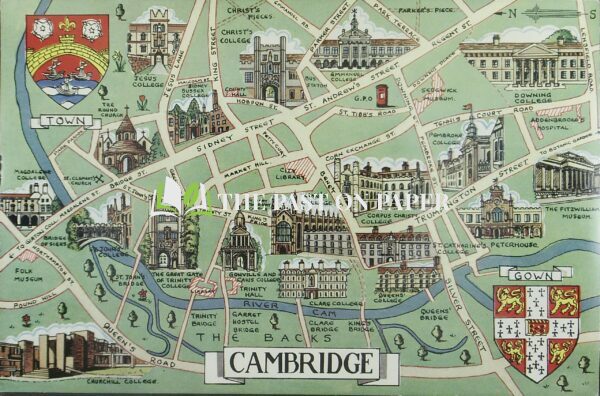 Postcard Map of Cambridge