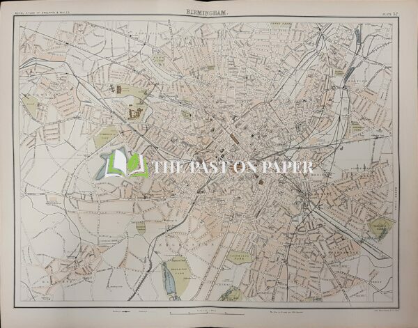 Victorian town plan of Birmingham, Published 1891