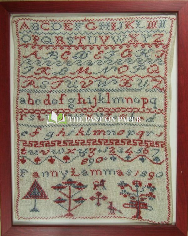 Framed Victorian Sampler relating to Fanny Lammas, Likely of Barnet, Hertfordshire (1890)