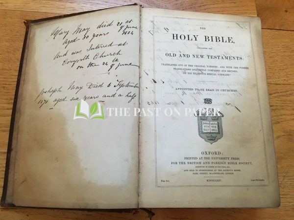 Holy Bible 1864 ( or earlier?) Large Leather Bound Old & New Testaments Family - Image 3