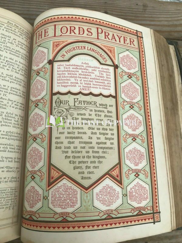 Victorian leather Welsh Family Bible with Birth Death Entries Joseph Family - Image 3